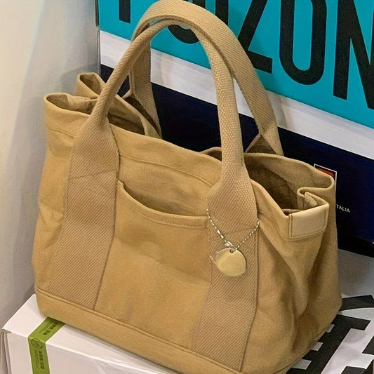 Japanese Style Canvas Tote Bag Durable Lightweight Shoulder Bag