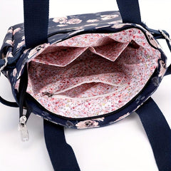 Floral Butterfly Print Tote Bag Large Capacity Shoulder Bag