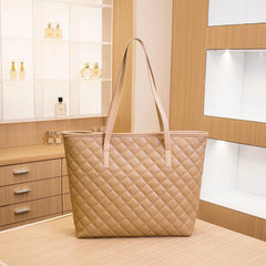 Quilted Detail Tote Bag Solid Shoulder Bag Lightweight Bag