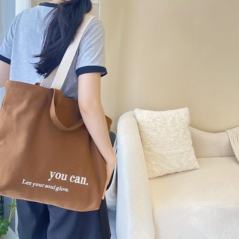 Canvas Tote Bag Large Capacity Lightweight Shoulder Bag