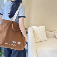 Canvas Tote Bag Large Capacity Lightweight Shoulder Bag