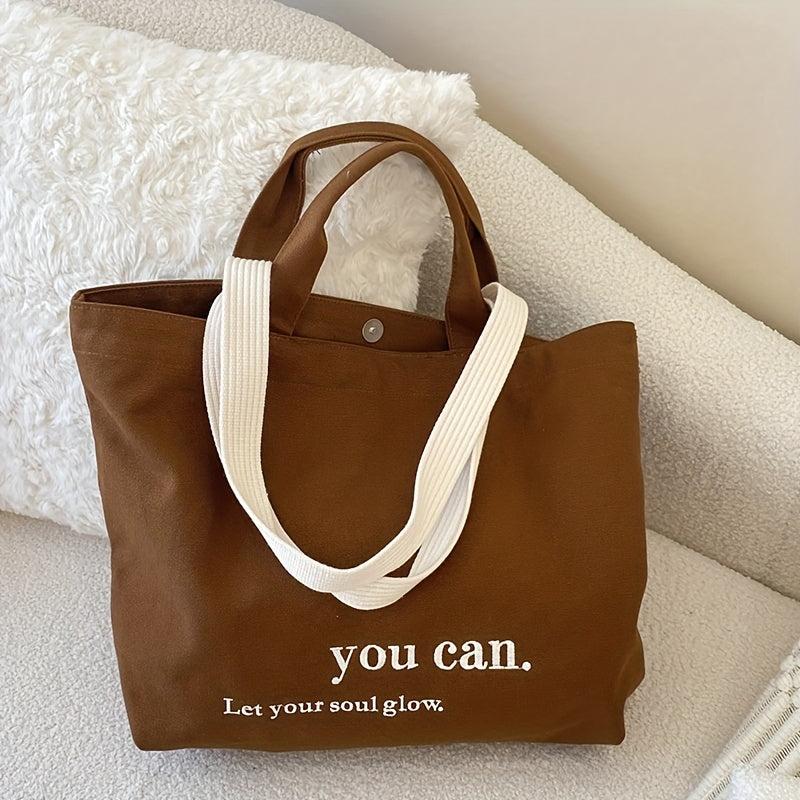 Canvas Tote Bag Large Capacity Lightweight Shoulder Bag