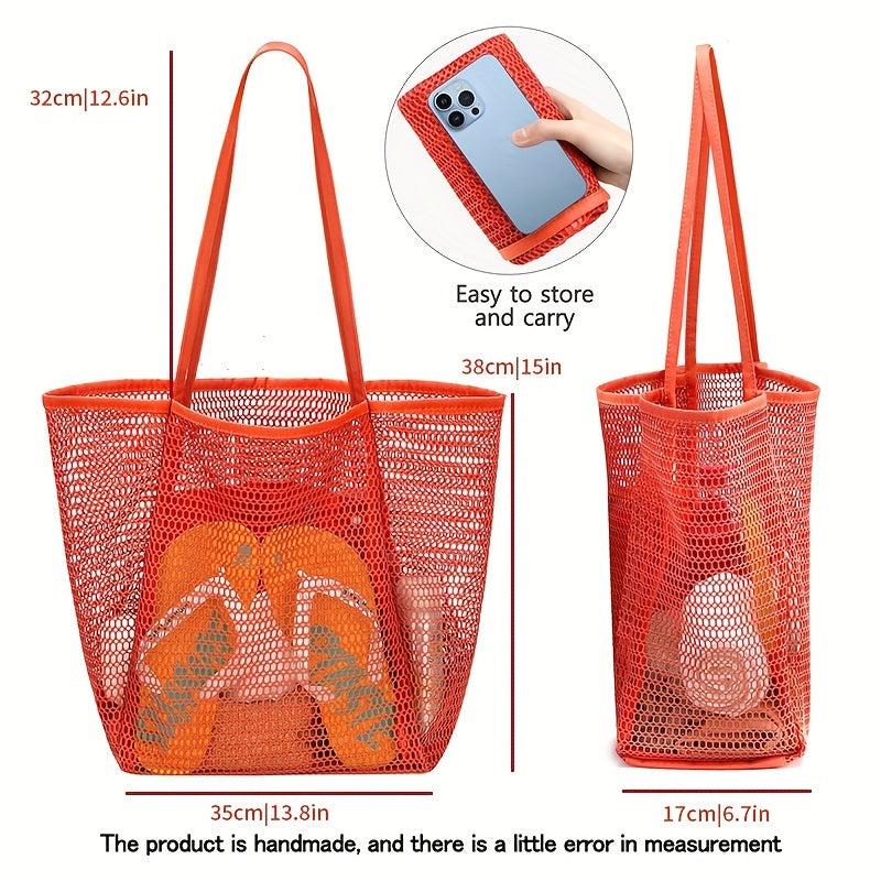 Breathable Mesh Summer Beach Bag Lightweight Travel Tote Bag