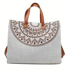 Ethnic Style Linen Tote Bag Reusable Grocery Shopping Bag