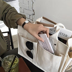 Canvas Tote Bag Vintage Crossbody Bag Women's Handbag