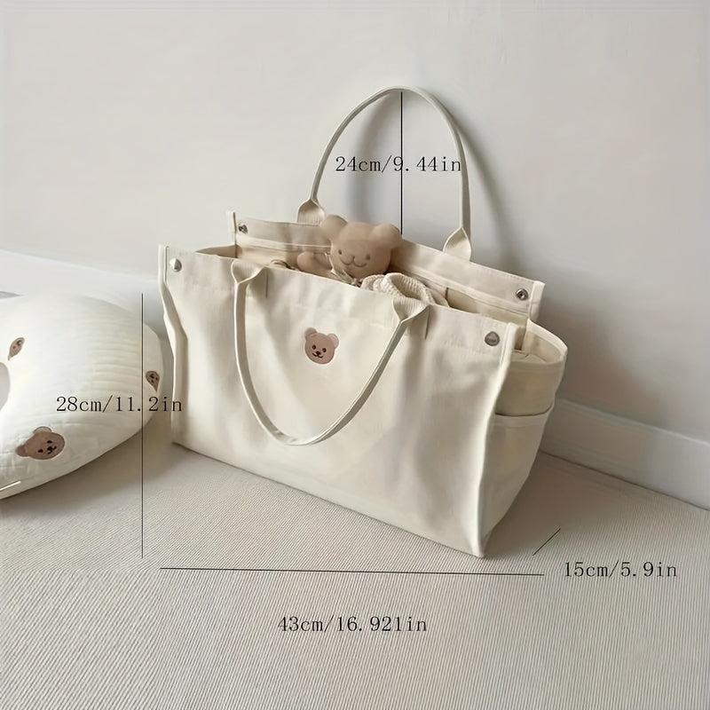 Large Capacity Canvas Diaper Bag Cartoon Baby Stroller Nappy Mommy Bag