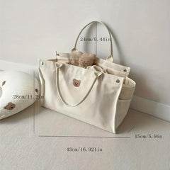 Large Capacity Canvas Diaper Bag Cartoon Baby Stroller Nappy Mommy Bag