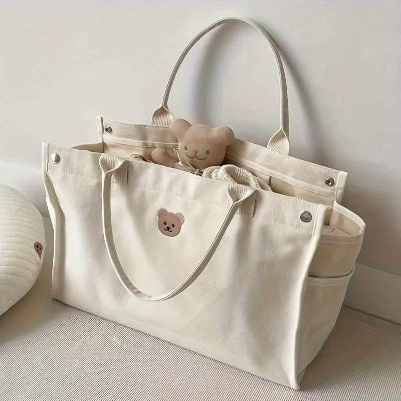 Large Capacity Canvas Diaper Bag Cartoon Baby Stroller Nappy Mommy Bag