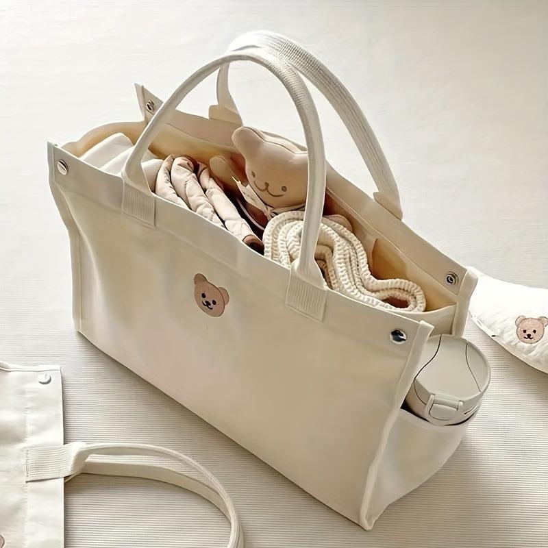 Large Capacity Canvas Diaper Bag Cartoon Baby Stroller Nappy Mommy Bag