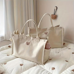 Large Capacity Canvas Diaper Bag Cartoon Baby Stroller Nappy Mommy Bag