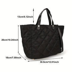 Quilted Tote Bag Nylon Shoulder Bag Women's Casual Handbag