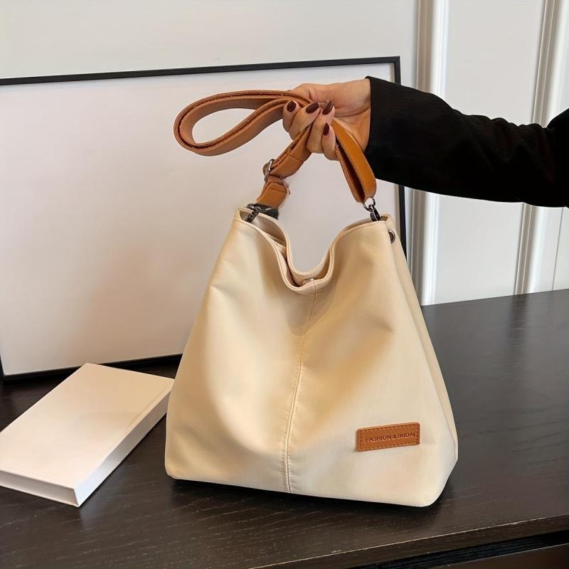 Large Capacity Canvas Tote Bag Lightweight Shoulder Shopping Bag