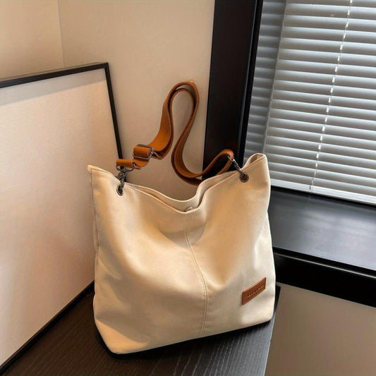 Large Capacity Canvas Tote Bag Lightweight Shoulder Shopping Bag