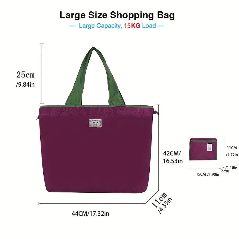 Foldable Shopping Bag Reusable Washable Grocery Bag Women Travel Tote