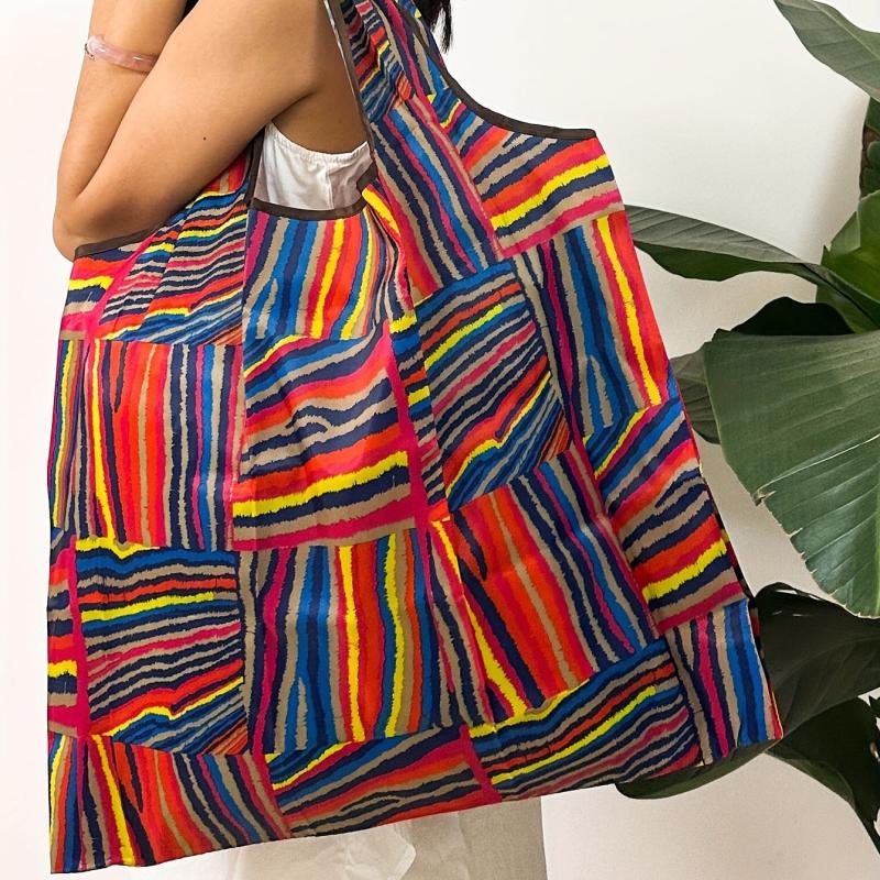 Large Capacity Shopping Tote Bag Nylon Foldable Portable Reusable Grocery Bag