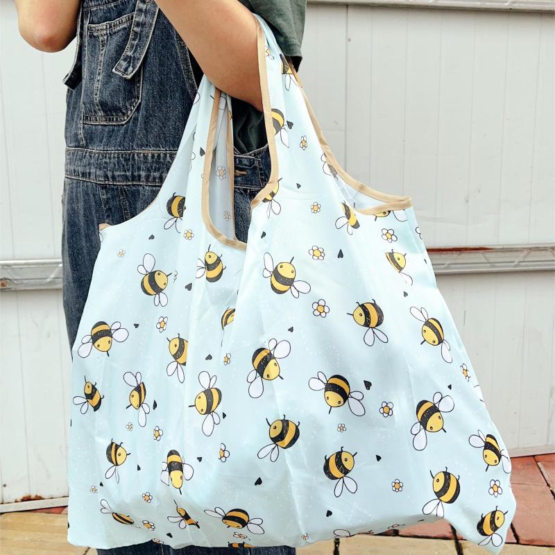 Large Capacity Shopping Tote Bag Nylon Foldable Portable Reusable Grocery Bag