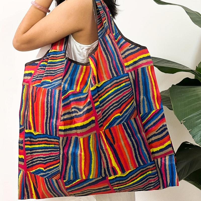 Large Capacity Shopping Tote Bag Nylon Foldable Portable Reusable Grocery Bag