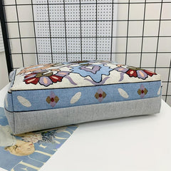 Boho Canvas Tote Bag Large Capacity Shoulder Bag