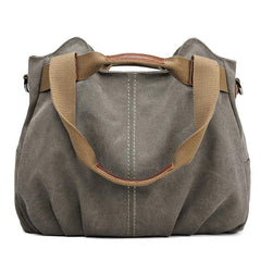 Casual Canvas Tote Bag Layer Shoulder Bag Vintage Storage Handbag