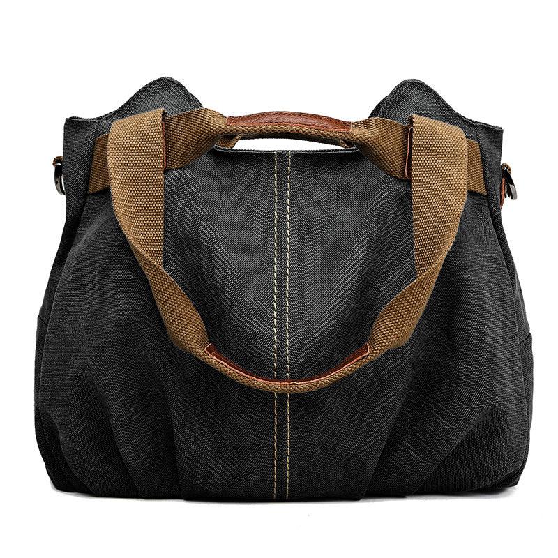 Casual Canvas Tote Bag Layer Shoulder Bag Vintage Storage Handbag