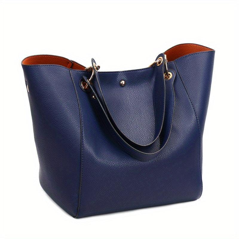 Minimalist Large Capacity Tote Bag Solid Shoulder Bag Women's Casual Handbag