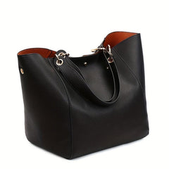 Minimalist Large Capacity Tote Bag Solid Shoulder Bag Women's Casual Handbag