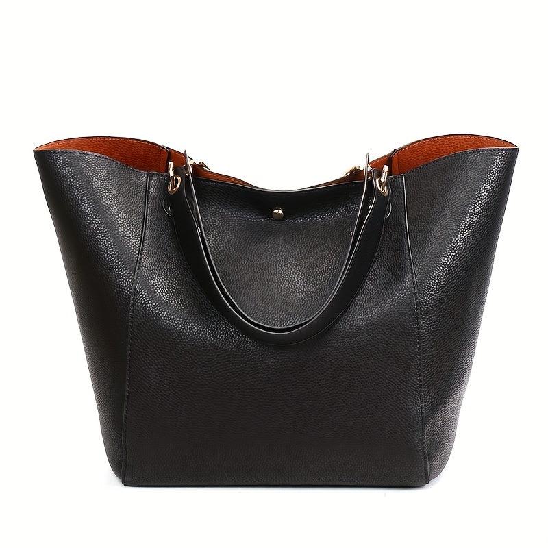 Minimalist Large Capacity Tote Bag Solid Shoulder Bag Women's Casual Handbag