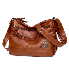 Shoulder Bag Large Capacity Faux Leather Crossbody Bag Zipper Purse