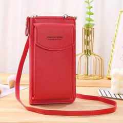 Faux Leather Crossbody Phone Bag Stylish Purse