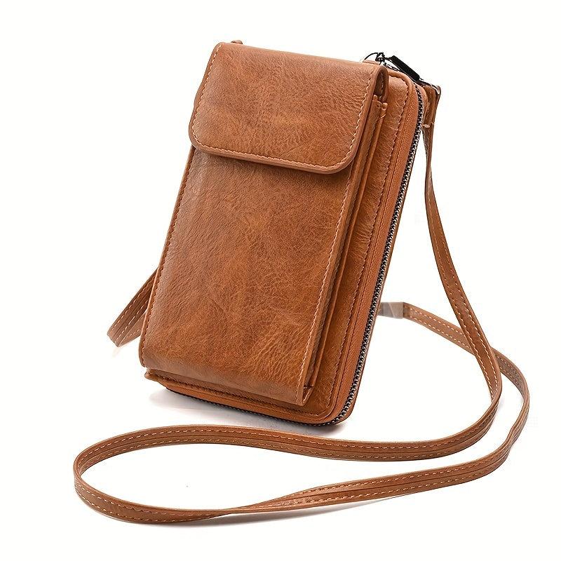 Retro Style Mini PU Leather Crossbody Bag Coin Purse Wallet