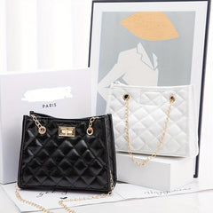 Quilted Handbag PU Leather Coin Purse Solid Phone Storage Bag