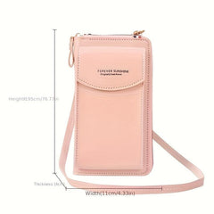 Mini PU Leather Phone Bag Women's Zipper Wallet