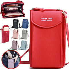 Mini PU Leather Phone Bag Women's Zipper Wallet