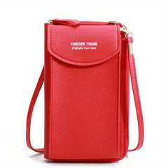 Mini PU Leather Phone Bag Women's Zipper Wallet