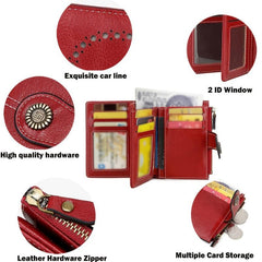 Women's Vintage Short Wallet Clutch Faux Leather Coin Purse