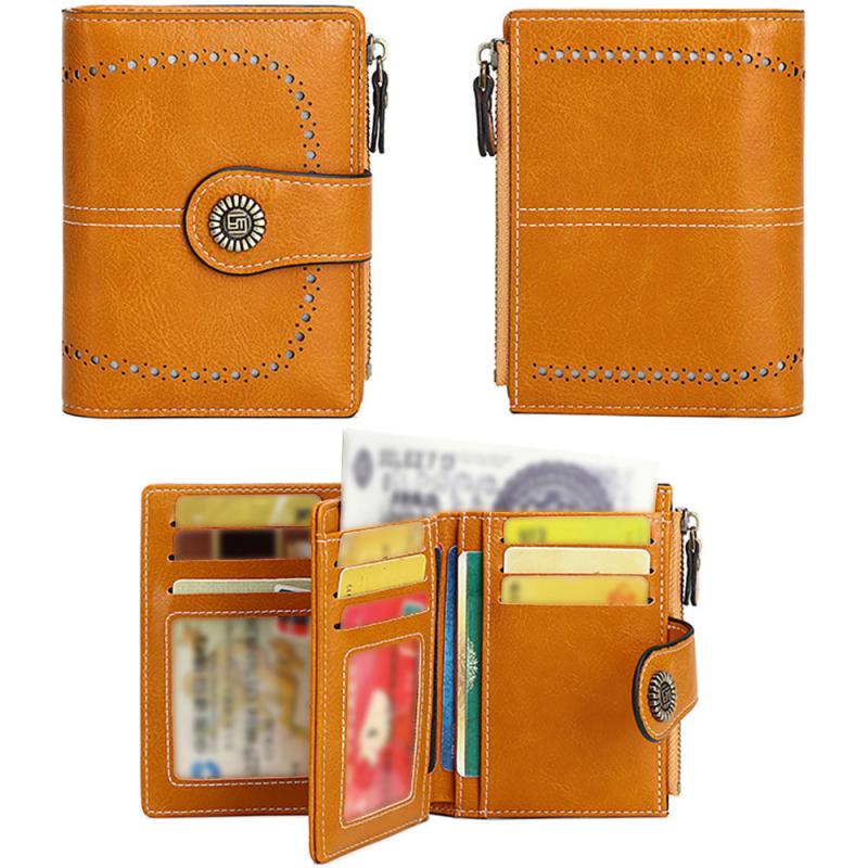 Women's Vintage Short Wallet Clutch Faux Leather Coin Purse