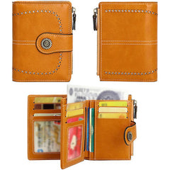 Women's Vintage Short Wallet Clutch Faux Leather Coin Purse