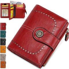 Women's Vintage Short Wallet Clutch Faux Leather Coin Purse