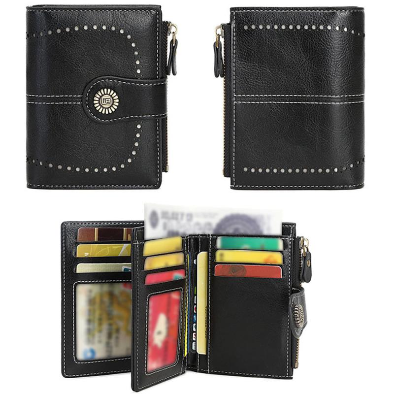 Women's Vintage Short Wallet Clutch Faux Leather Coin Purse