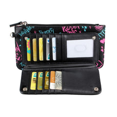 Y2K Print Bag Coin Purse Clutch Wallet with Wristband