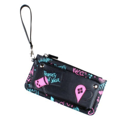 Y2K Print Bag Coin Purse Clutch Wallet with Wristband