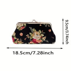 Vintage Floral Pattern Coin Purse Clutch Wallet
