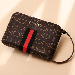 Vintage Pattern Zipper Purse Clutch Wallet With Wristband