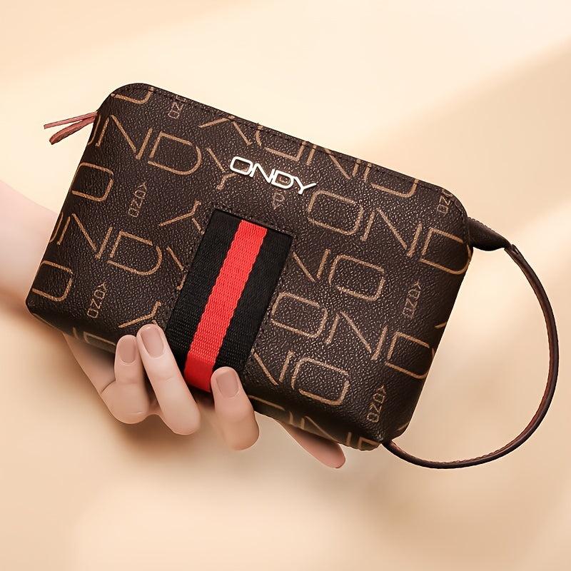 Vintage Pattern Zipper Purse Clutch Wallet With Wristband