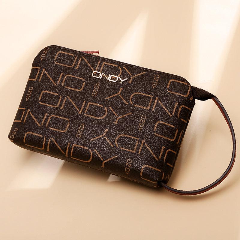 Vintage Pattern Zipper Purse Clutch Wallet With Wristband