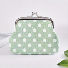 Polka Dot Kiss Lock Coin Purse Clutch Bag Convenient Earphone Coin Storage