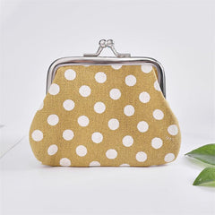 Polka Dot Kiss Lock Coin Purse Clutch Bag Convenient Earphone Coin Storage