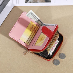 Argyle Quilted Coin Purse Foldable Clutch Bag Card Slots Short Wallet