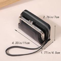 Women's Coin Purse Zipper Wallet Card Slots Wristlet Small Bag