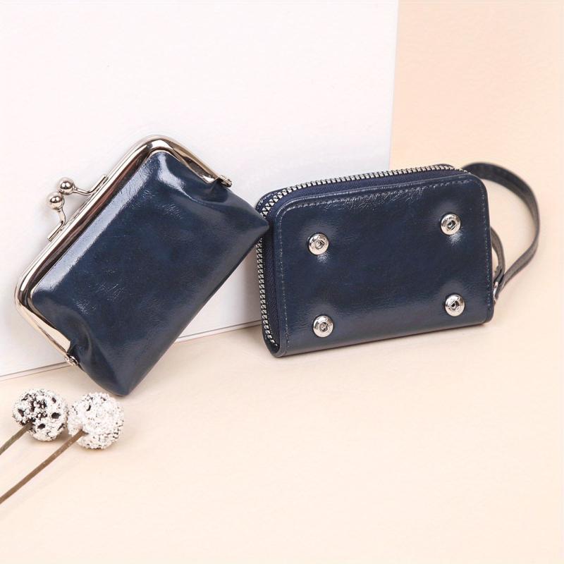 Women's Coin Purse Zipper Wallet Card Slots Wristlet Small Bag